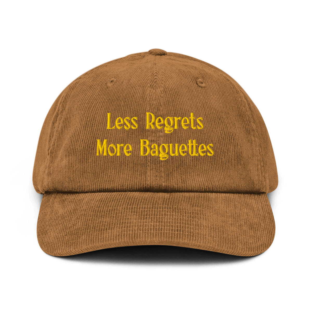 Less Regrets, More Baguettes Embroidered Hat – Polychrome Goods