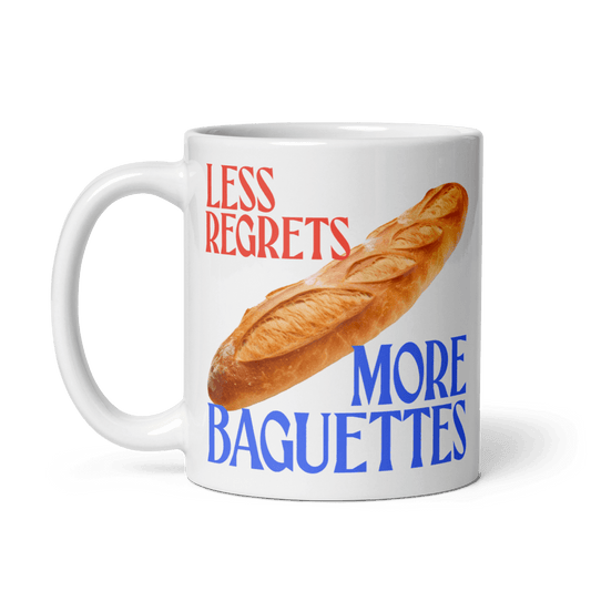 Less Regrets, More Baguettes Mug - Polychrome Goods 🍊