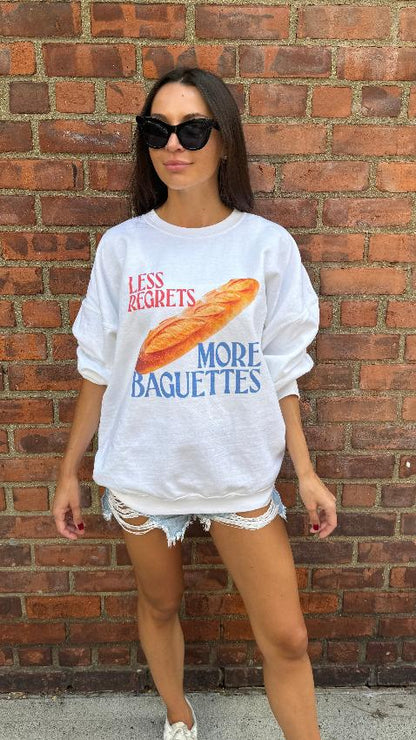 Less Regrets, More Baguettes Sweatshirt - Polychrome Goods 🍊