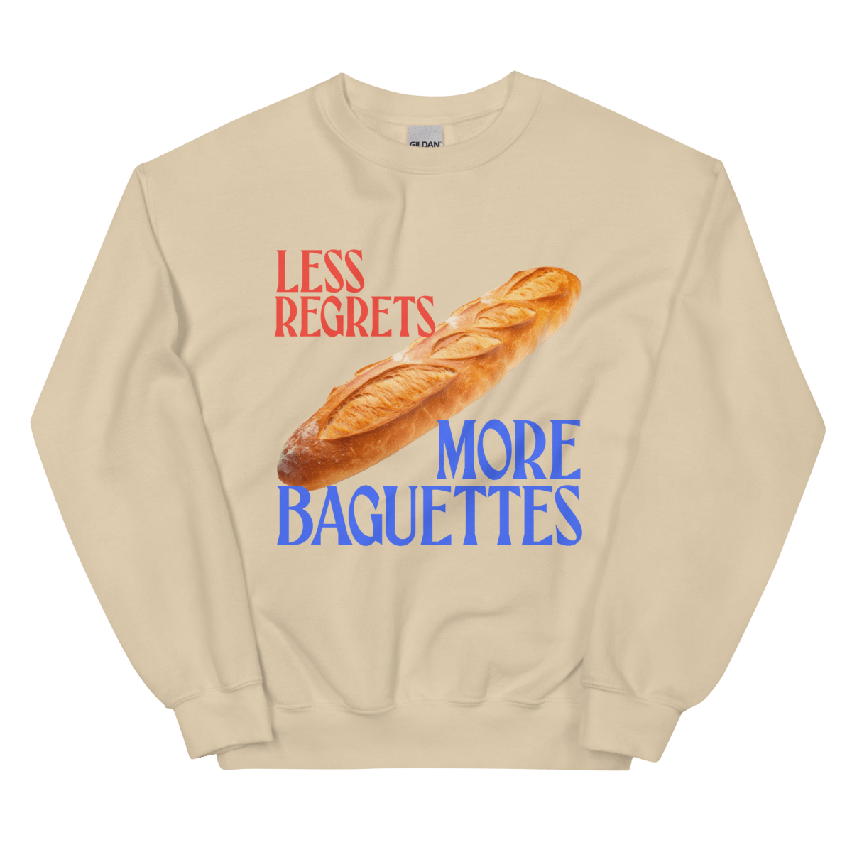 Less Regrets, More Baguettes Sweatshirt - Polychrome Goods 🍊