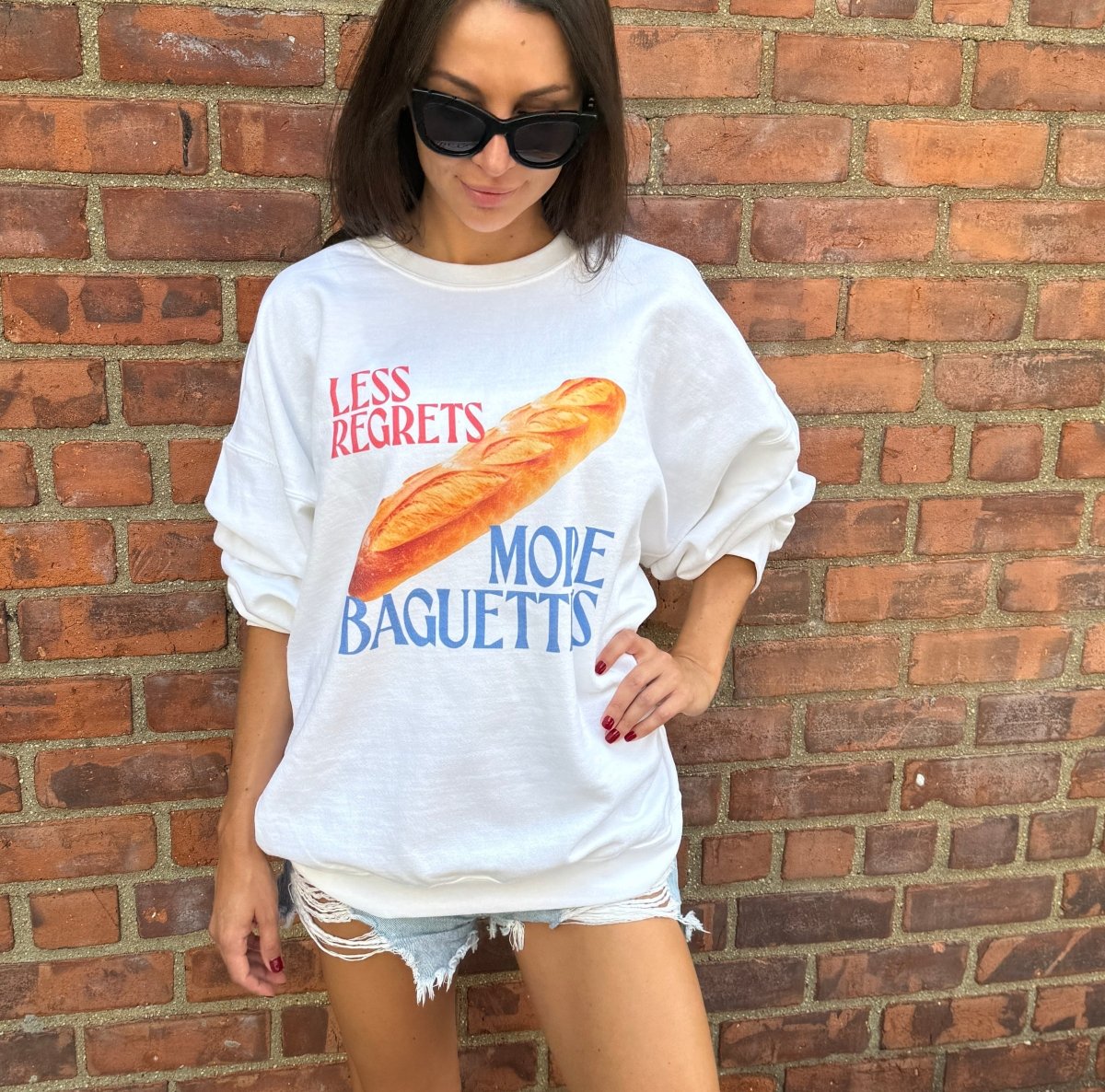 Less Regrets, More Baguettes 🥖 Sweatshirt - Polychrome Goods 🍊