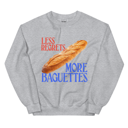 Less Regrets, More Baguettes Sweatshirt - Polychrome Goods 🍊