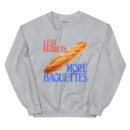 Less Regrets, More Baguettes Sweatshirt - Polychrome Goods 🍊