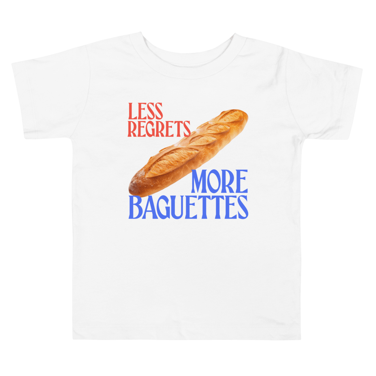 Less Regrets More Baguettes Toddler Short Sleeve - Polychrome Goods 🍊