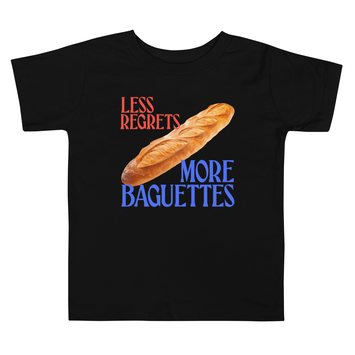 Less Regrets More Baguettes Toddler Short Sleeve - Polychrome Goods 🍊