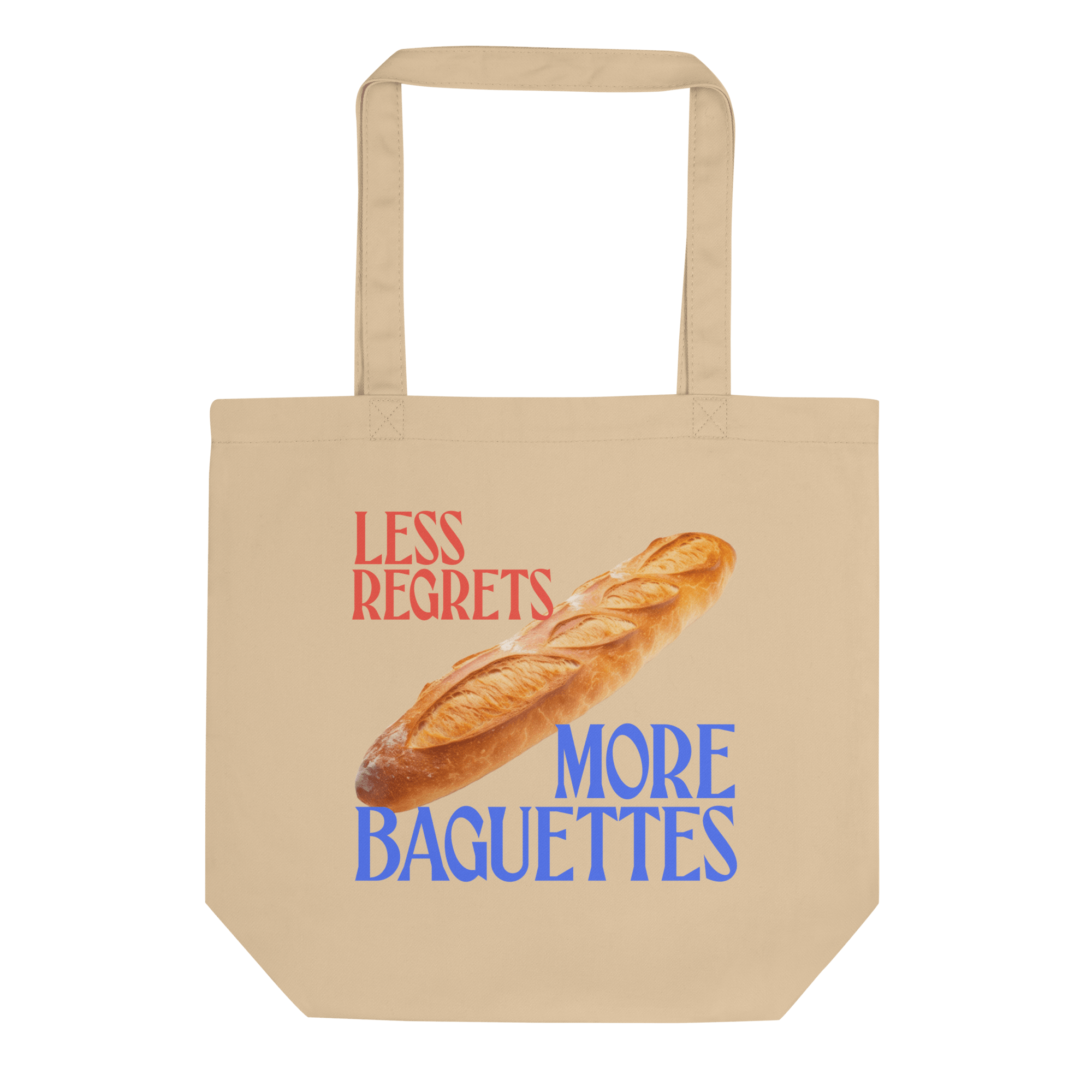 Less Regrets, More Baguettes Tote Bag - Polychrome Goods 🍊