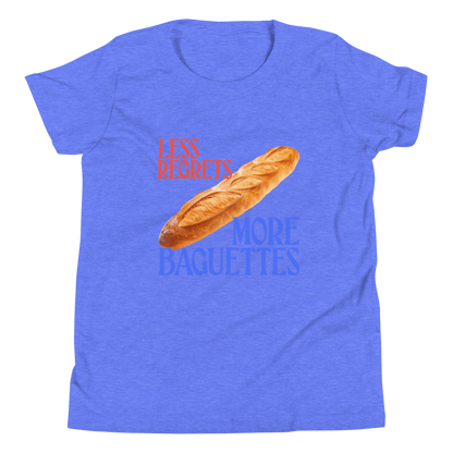 Less Regrets, More Baguettes Youth/Kids T-Shirt - Polychrome Goods 🍊