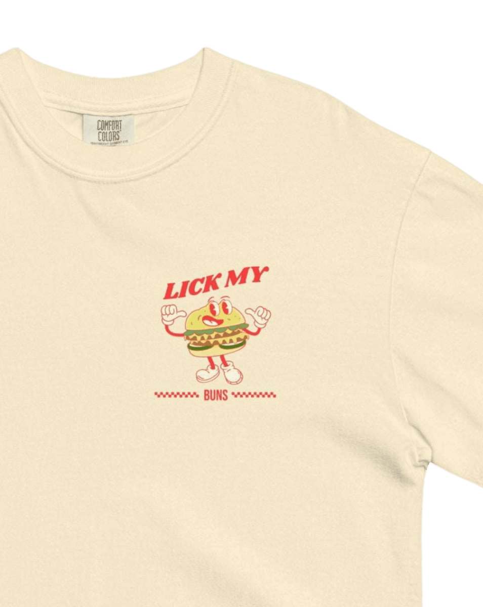 Lick My Buns Print T-shirt - Polychrome Goods 🍊