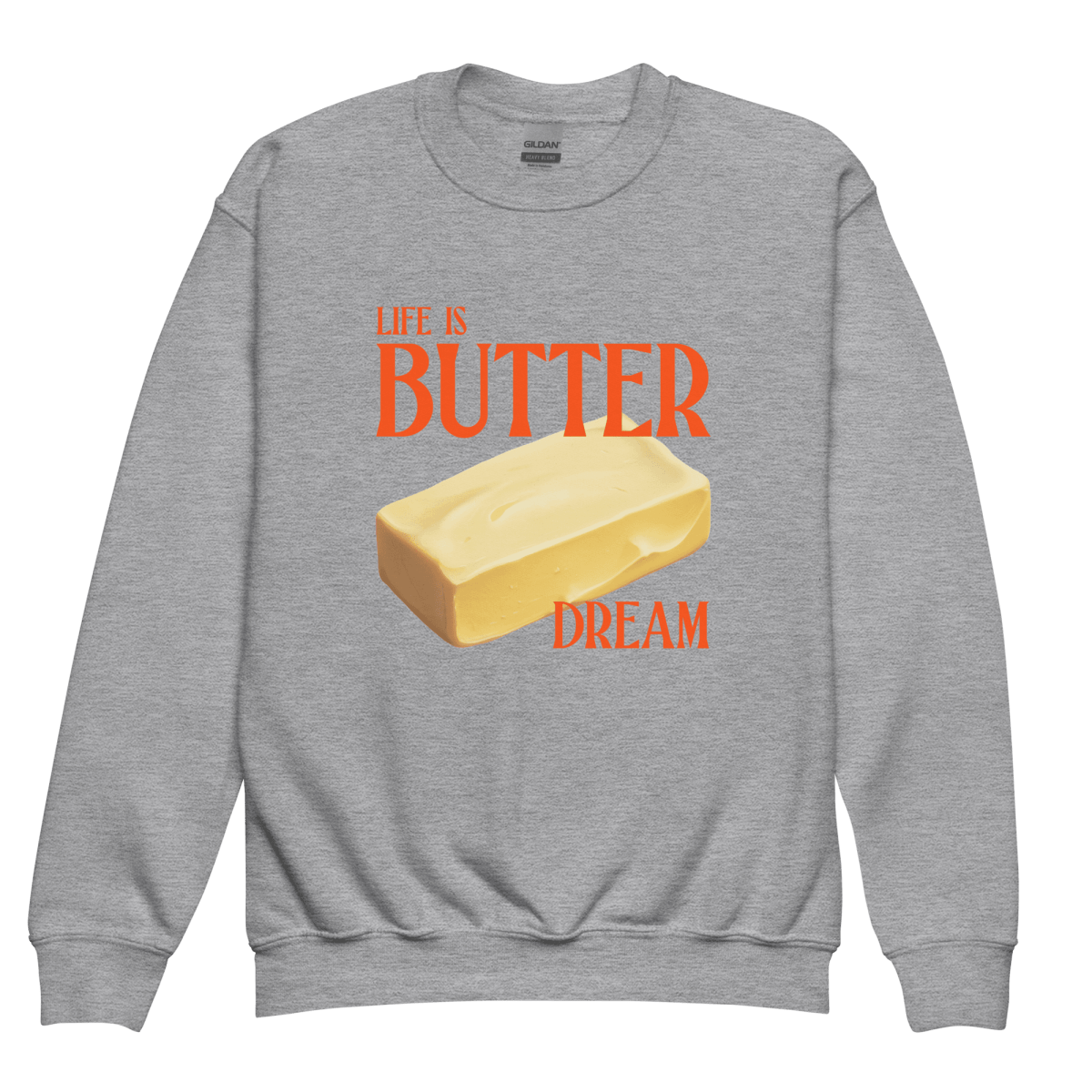 Life Is Butter Dream Youth Kids Sweatshirt - Polychrome Goods 🍊