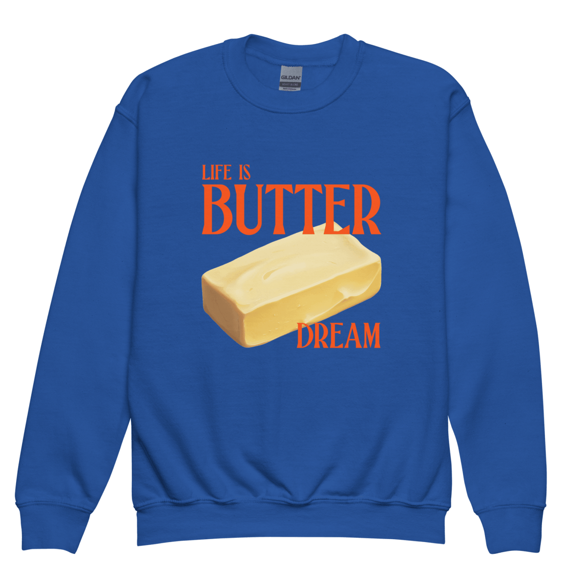 Life Is Butter Dream Youth Kids Sweatshirt - Polychrome Goods 🍊