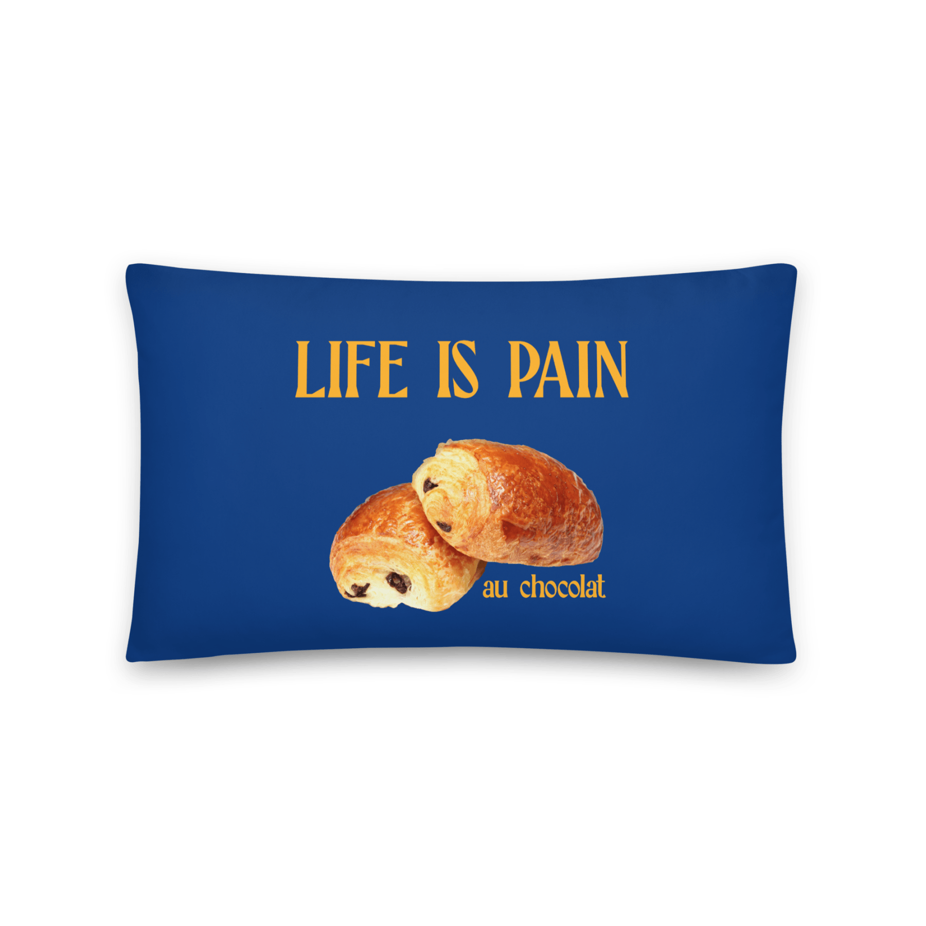 Life is Pain (au chocolat) Throw Pillow - Polychrome Goods 🍊
