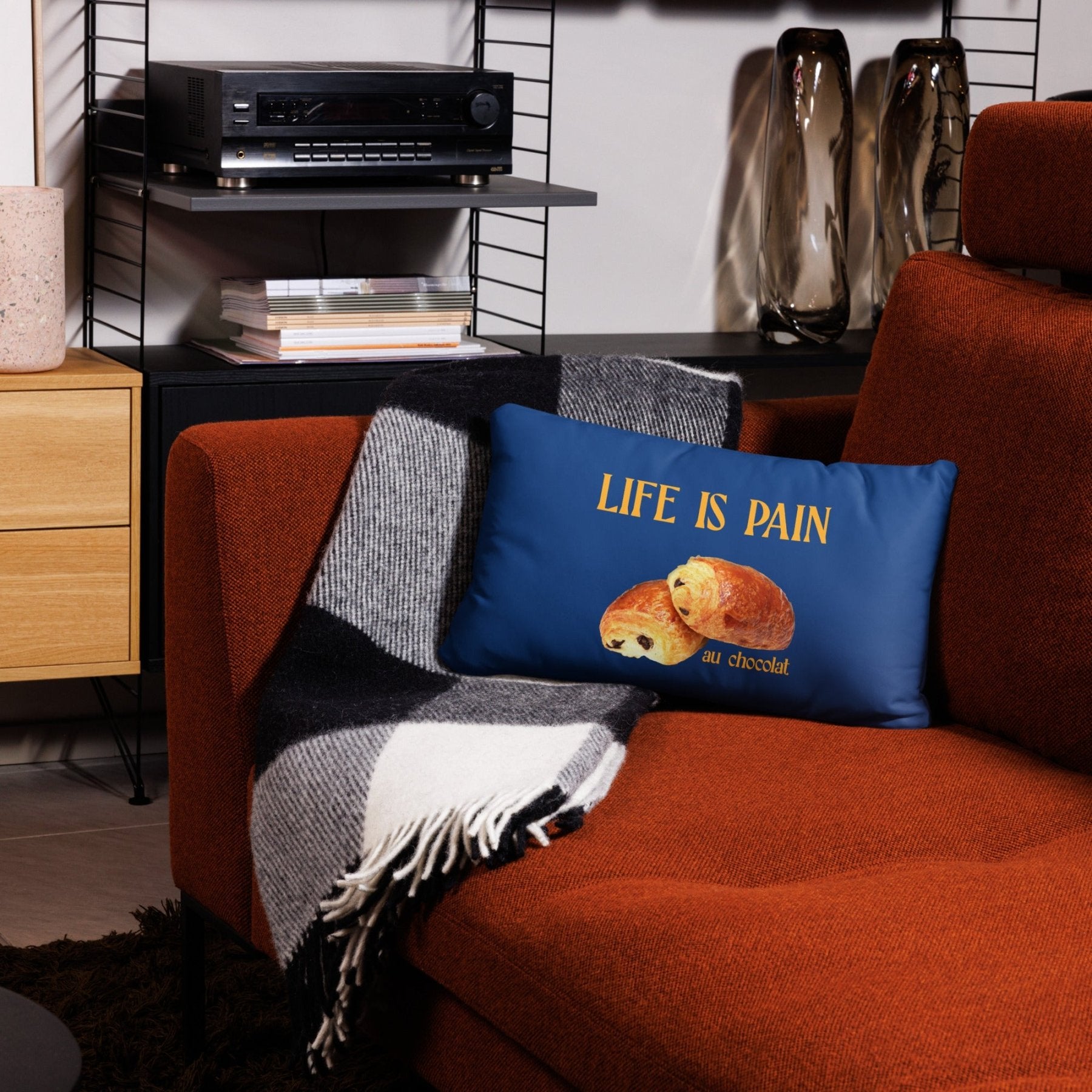 Life is Pain (au chocolat) Throw Pillow - Polychrome Goods 🍊