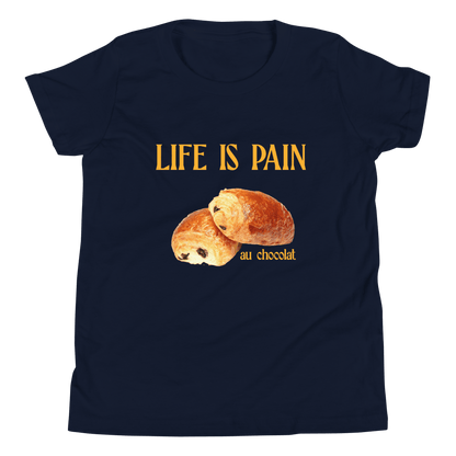 Life Is Pain (au Chocolat) Youth T-Shirt - Polychrome Goods 🍊