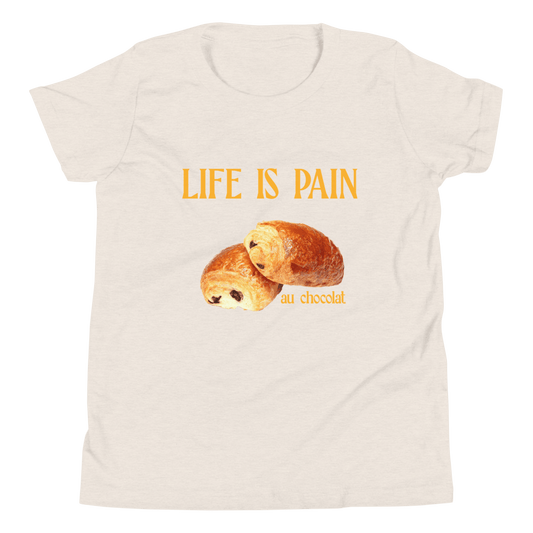 Life Is Pain (au Chocolat) Youth T-Shirt - Polychrome Goods 🍊