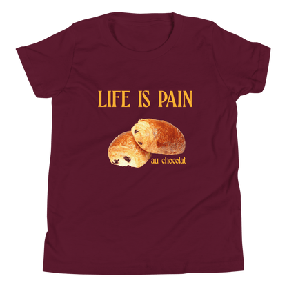 Life Is Pain (au Chocolat) Youth T-Shirt - Polychrome Goods 🍊