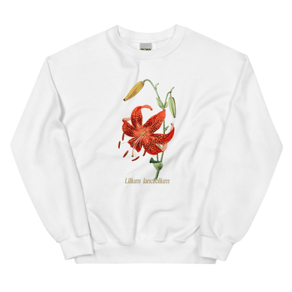 Lilium Lancifolium Tiger Lily Flower Sweatshirt - Polychrome Goods 🍊