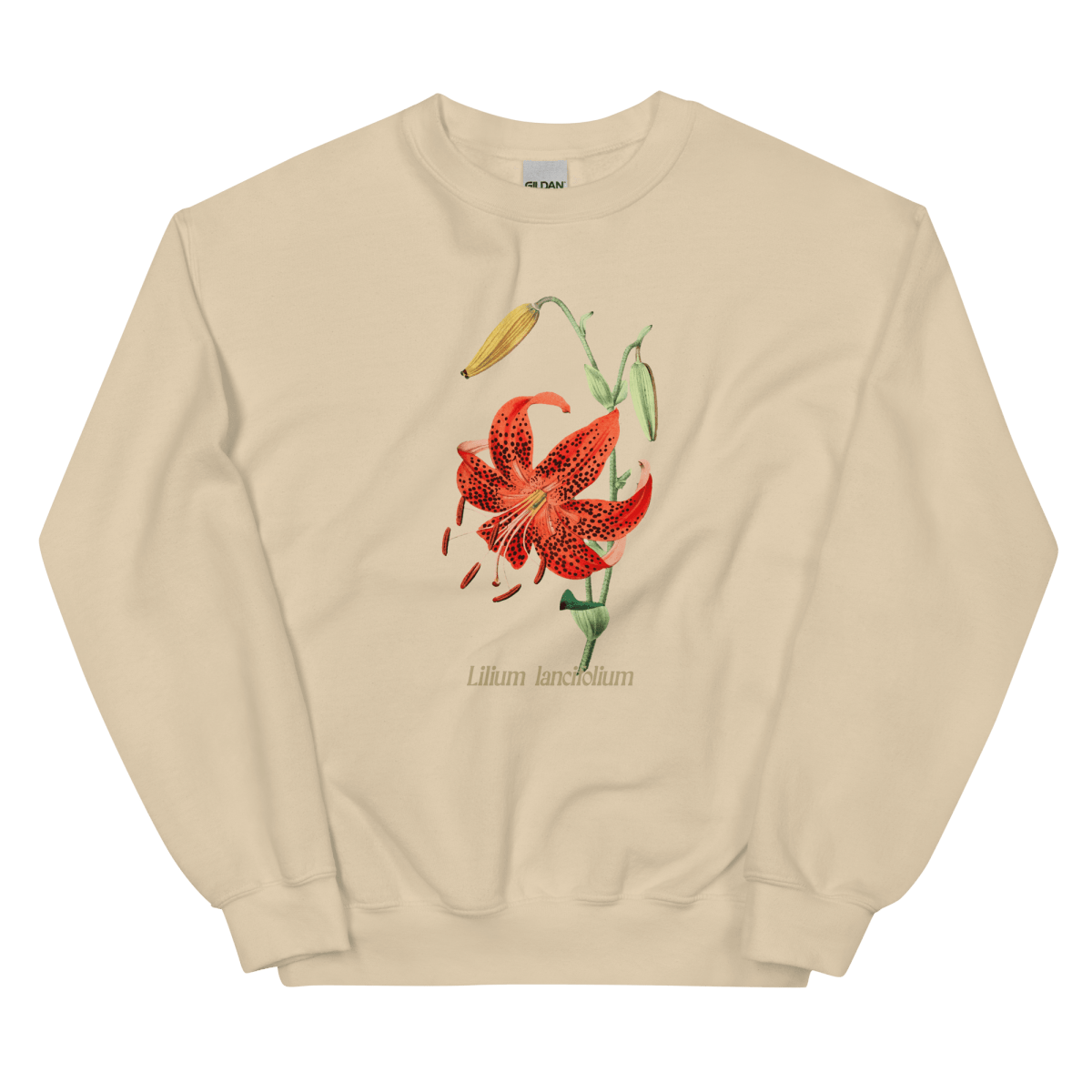 Lilium Lancifolium Tiger Lily Flower Sweatshirt - Polychrome Goods 🍊