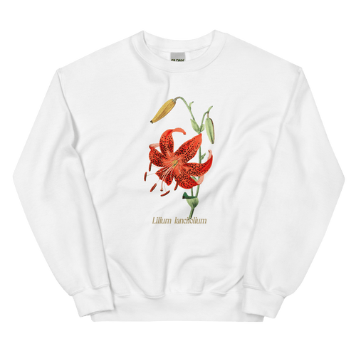 Sweat-shirt Lilium Lancifolium Fleur de Lys Tigré