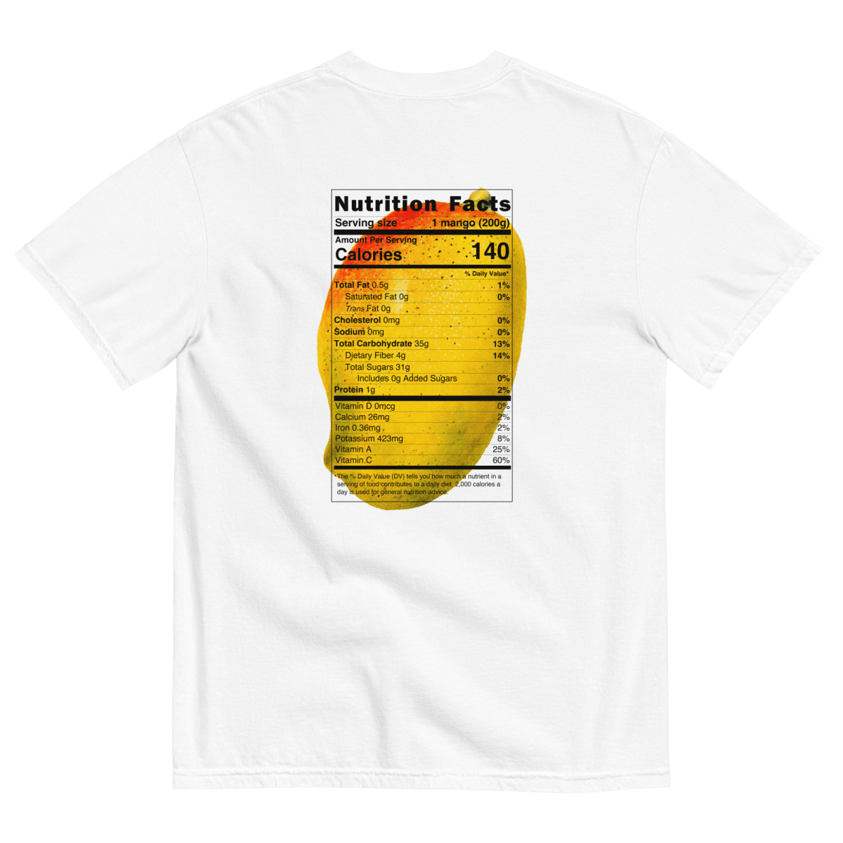 Mango 🥭 Nutrition Label Shirt - Polychrome Goods 🍊