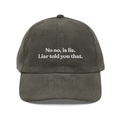 No No, Is Lie. Liar Told You That Embroidered Hat | Heated Rivalry - Polychrome Goods