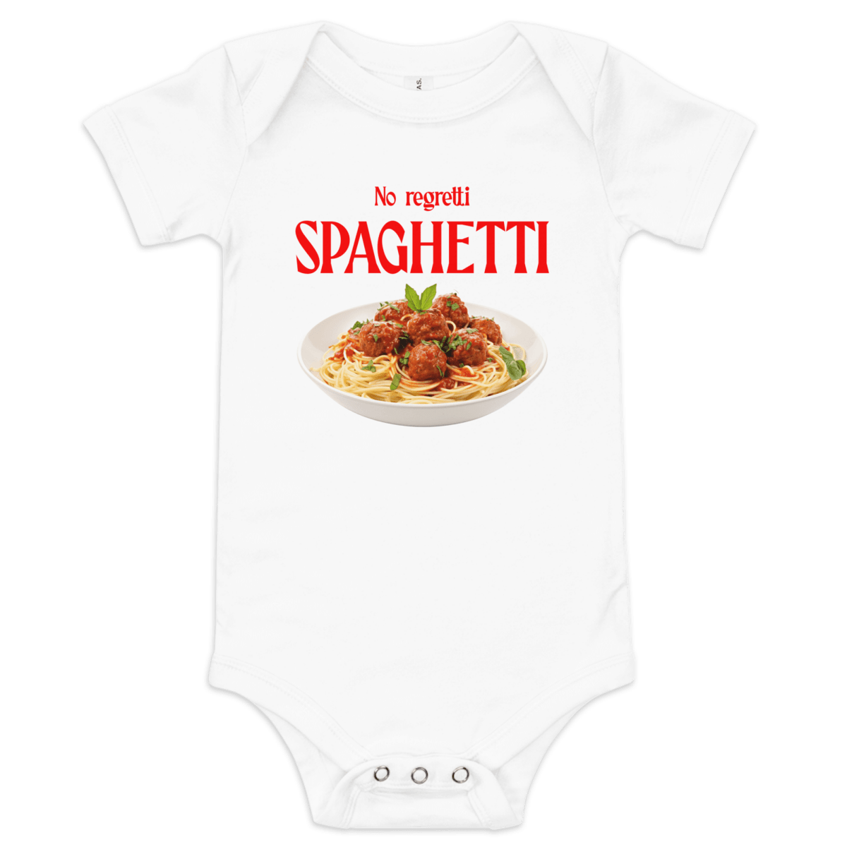 No Regretti Spaghetti Baby Onesie - Polychrome Goods 🍊