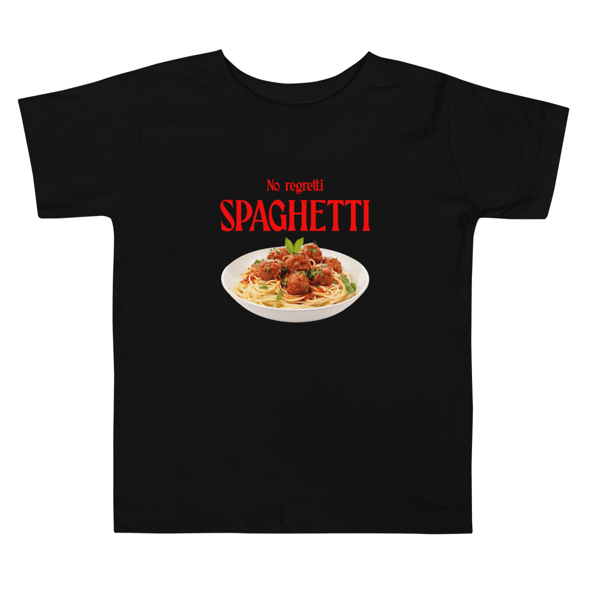 No Regretti Spaghetti Toddler Short Sleeve Tee - Polychrome Goods 🍊