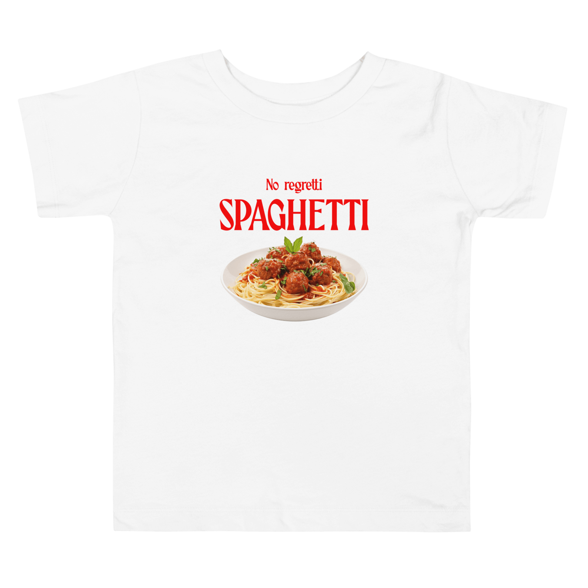 No Regretti Spaghetti Toddler Short Sleeve Tee - Polychrome Goods 🍊