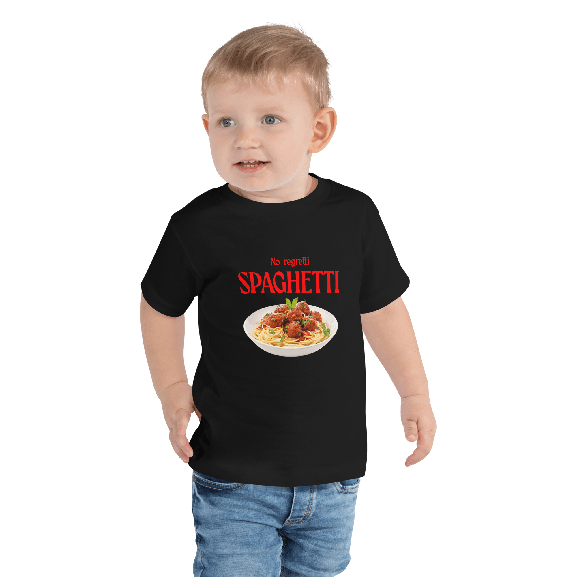 No Regretti Spaghetti Toddler Short Sleeve Tee - Polychrome Goods 🍊