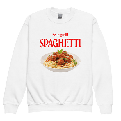 No Regretti Spaghetti Youth / Kids Sweatshirt - Polychrome Goods 🍊