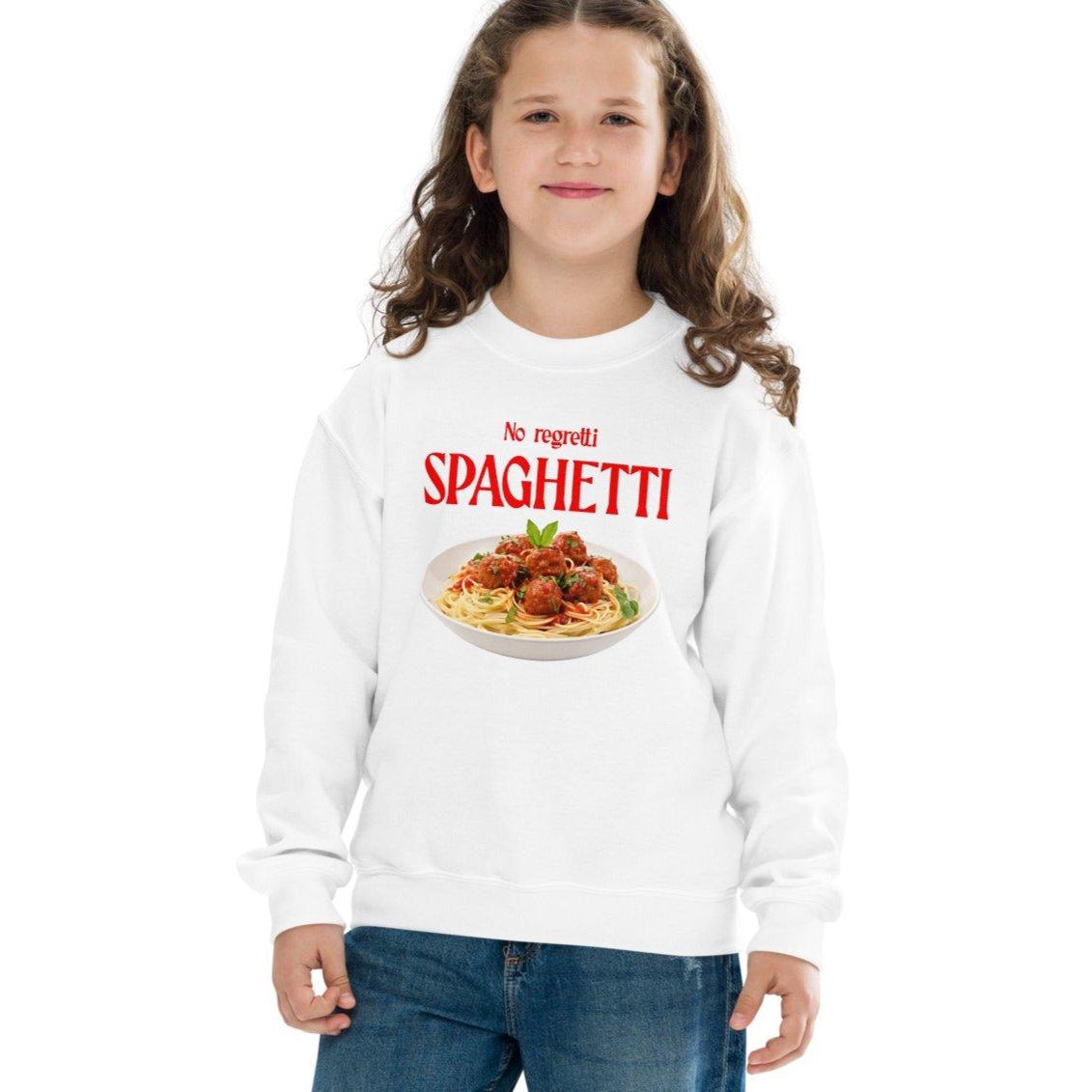 No Regretti Spaghetti Youth / Kids Sweatshirt - Polychrome Goods 🍊