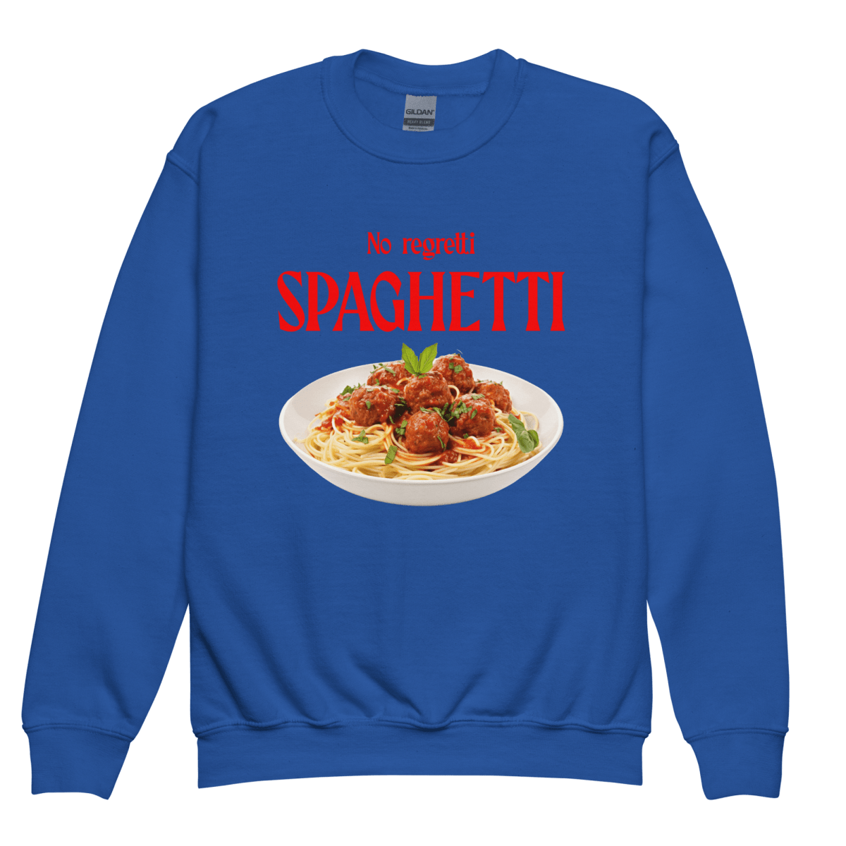 No Regretti Spaghetti Youth / Kids Sweatshirt - Polychrome Goods 🍊