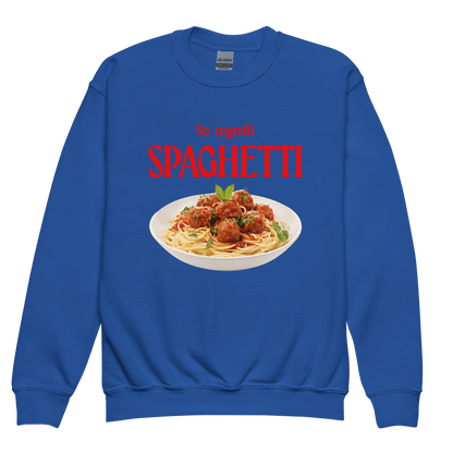 No Regretti Spaghetti Youth / Kids Sweatshirt - Polychrome Goods 🍊