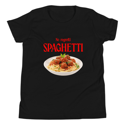 No Regretti Spaghetti Youth Kids T-Shirt - Polychrome Goods 🍊