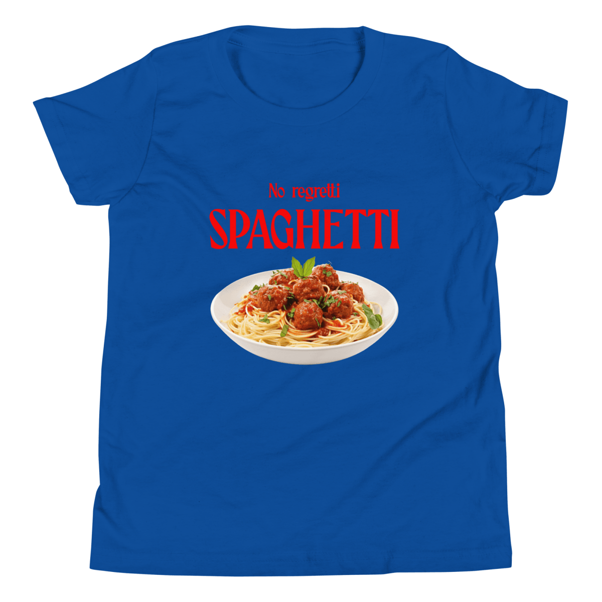 No Regretti Spaghetti Youth Kids T-Shirt - Polychrome Goods 🍊