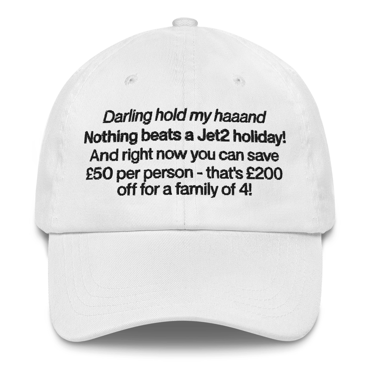 Nothing Beats a Jet2 Holiday Meme Embroidered Hat - Polychrome Goods 🍊