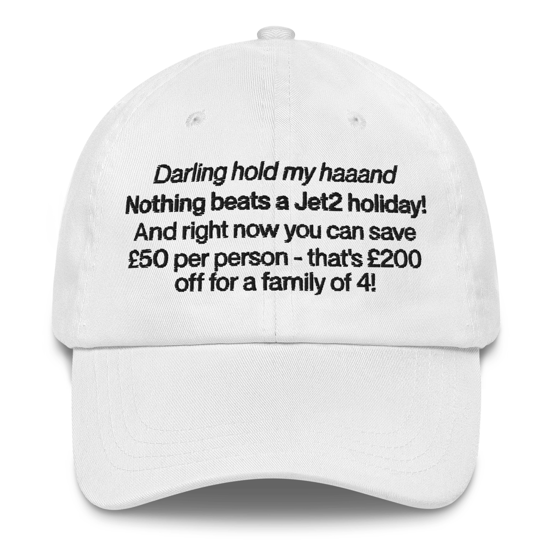 Nothing Beats a Jet2 Holiday Meme Embroidered Hat - Polychrome Goods 🍊