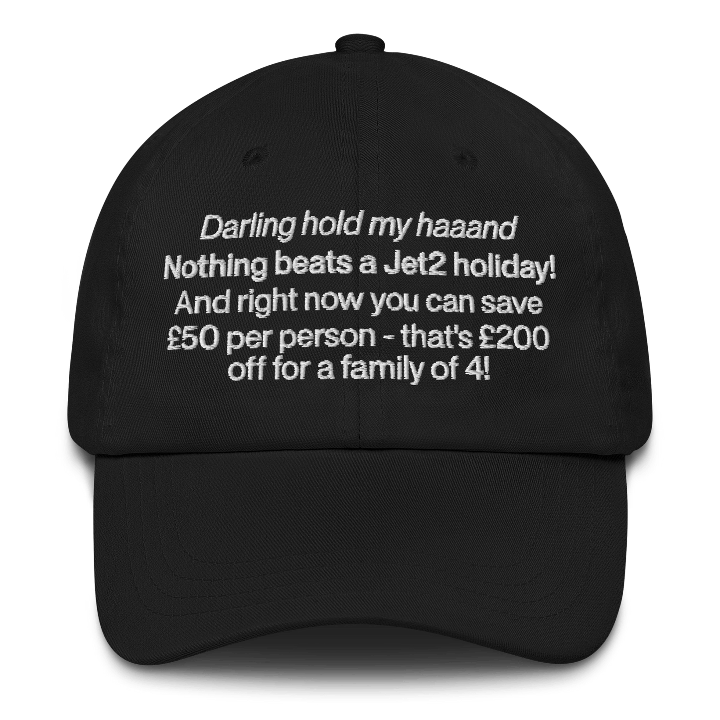 Nothing Beats a Jet2 Holiday Meme Embroidered Hat - Polychrome Goods 🍊