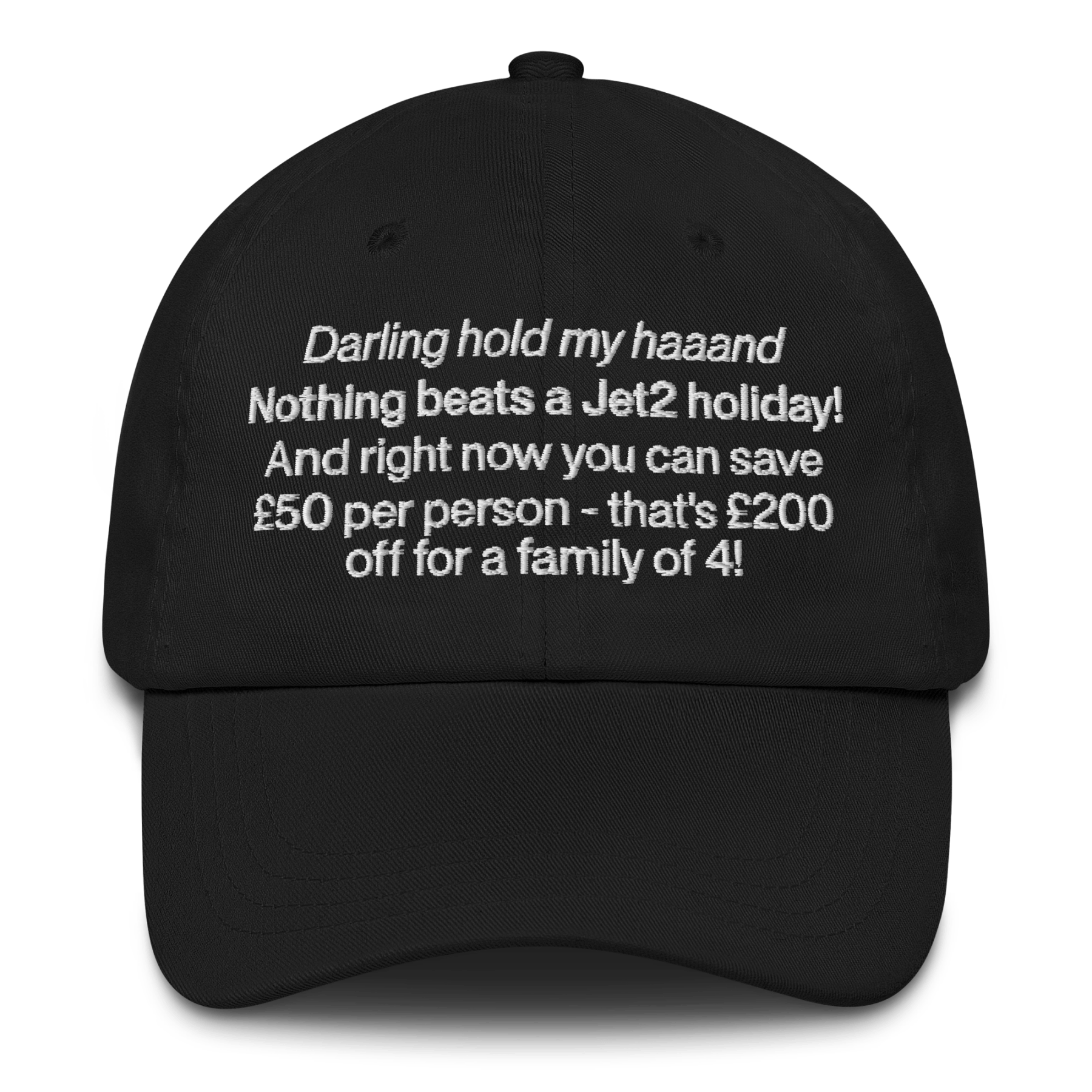 Nothing Beats a Jet2 Holiday Meme Embroidered Hat - Polychrome Goods 🍊