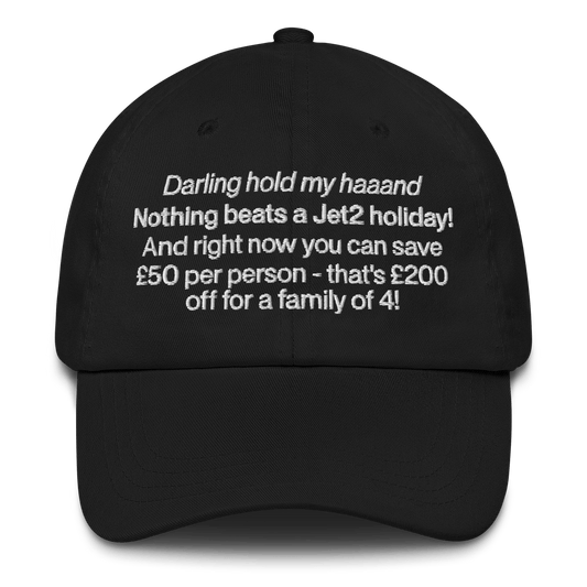 Nothing Beats a Jet2 Holiday Meme Embroidered Hat - Polychrome Goods 🍊