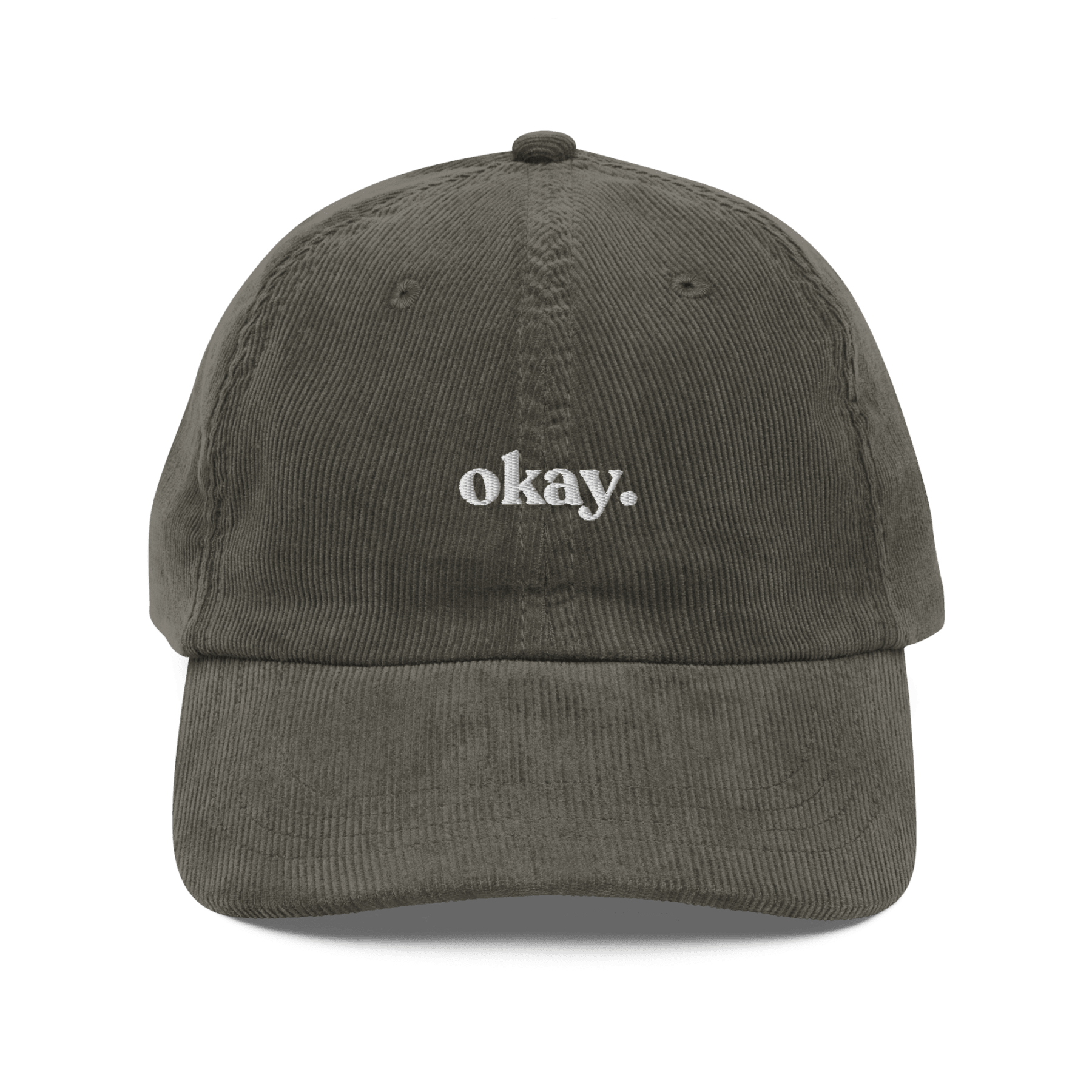 Okay. Embroidered Corduroy Hat - Polychrome Goods