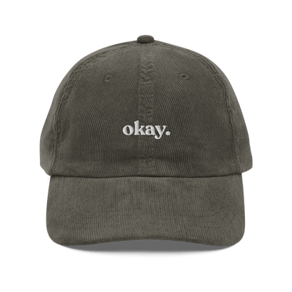 Okay. Embroidered Corduroy Hat - Polychrome Goods