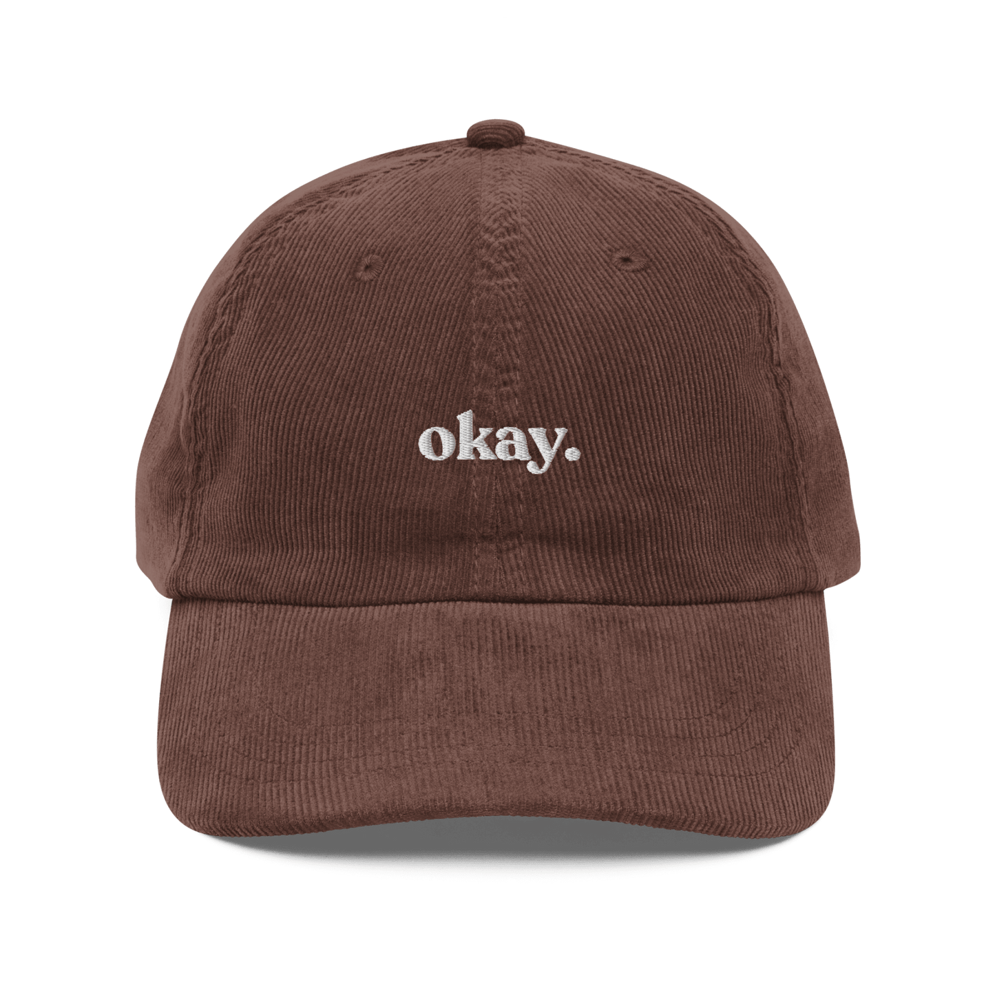 Okay. Embroidered Corduroy Hat - Polychrome Goods
