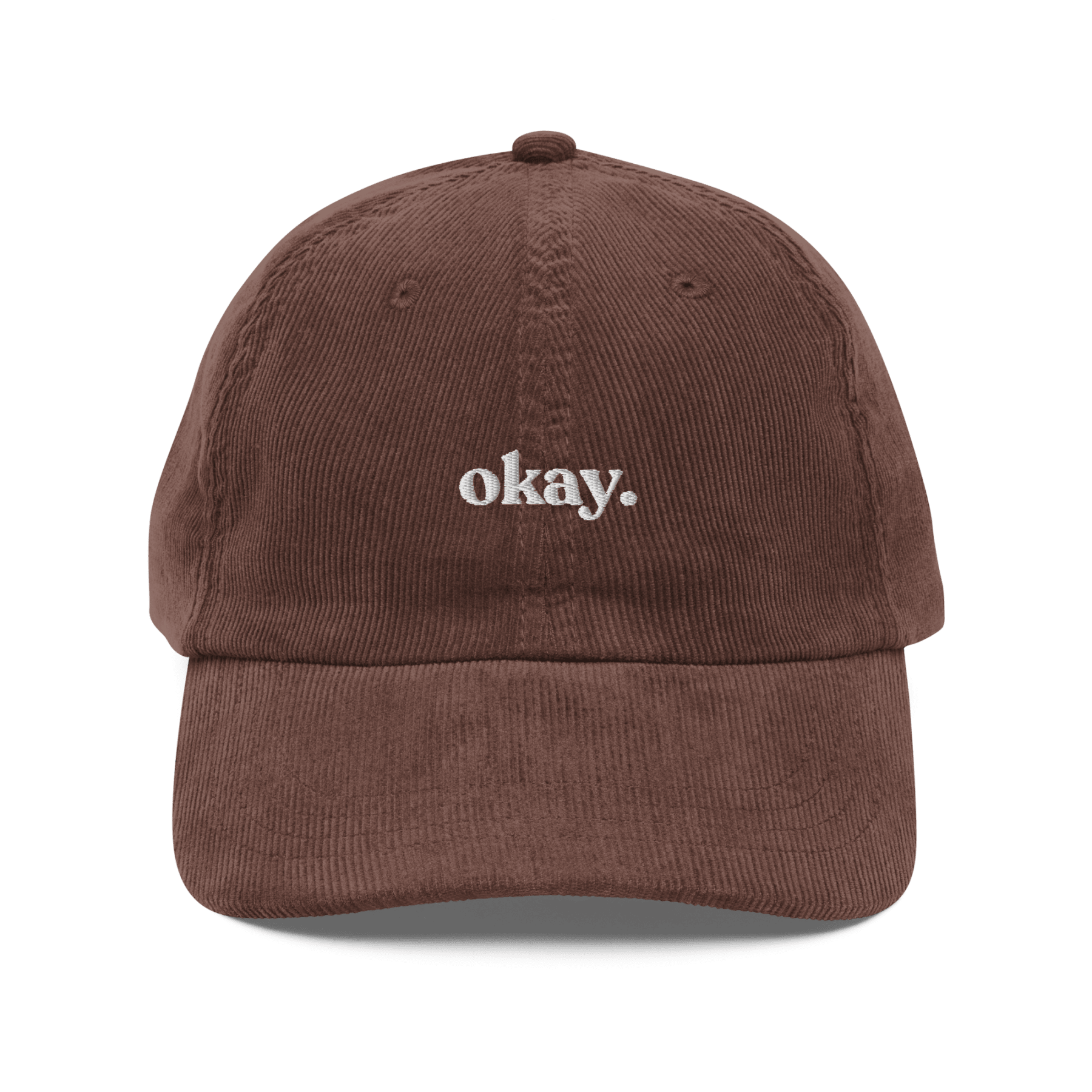 Okay. Embroidered Corduroy Hat - Polychrome Goods