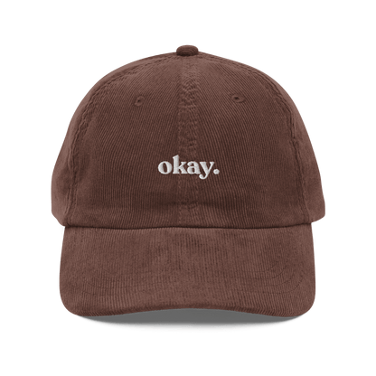 Okay. Embroidered Corduroy Hat - Polychrome Goods