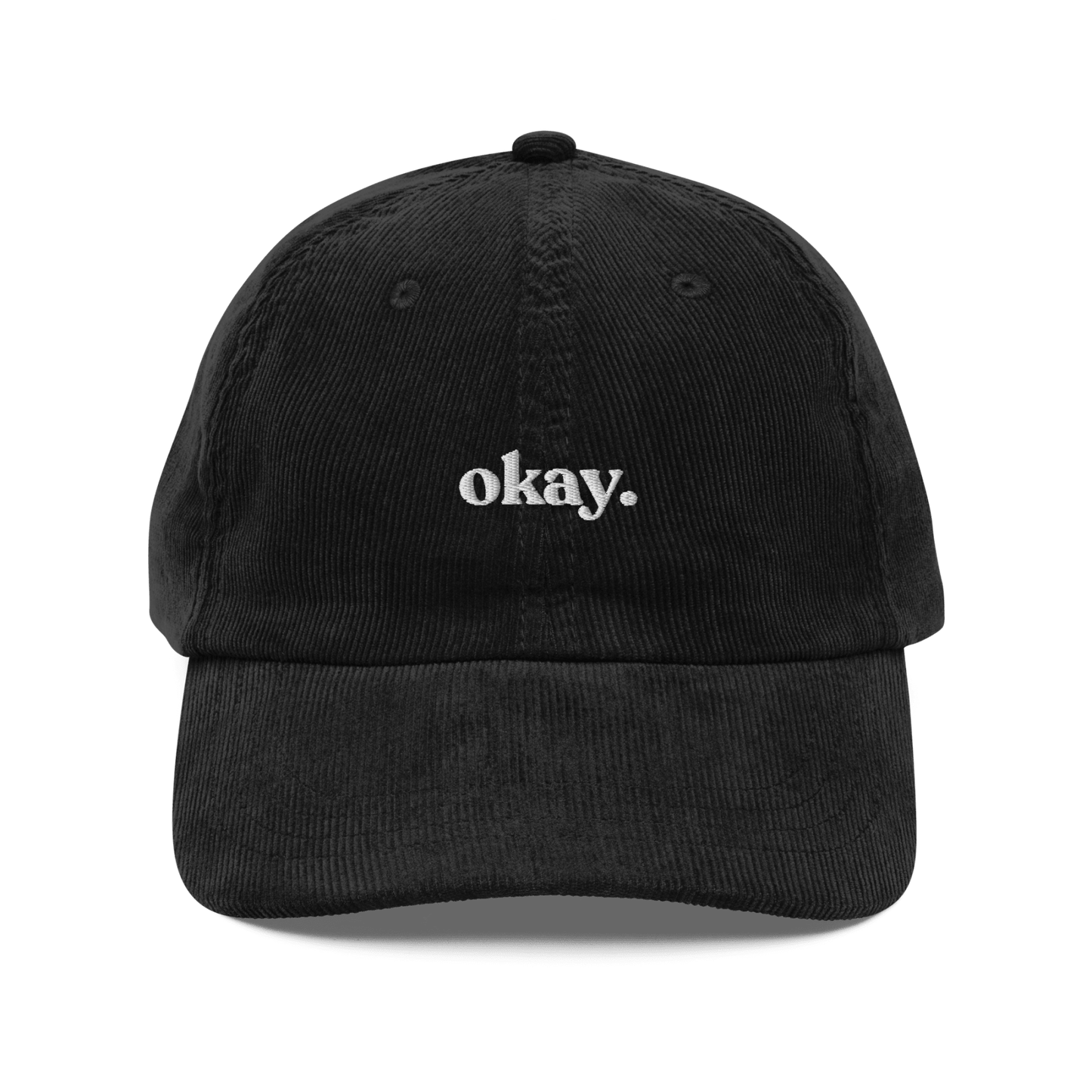 Okay. Embroidered Corduroy Hat - Polychrome Goods