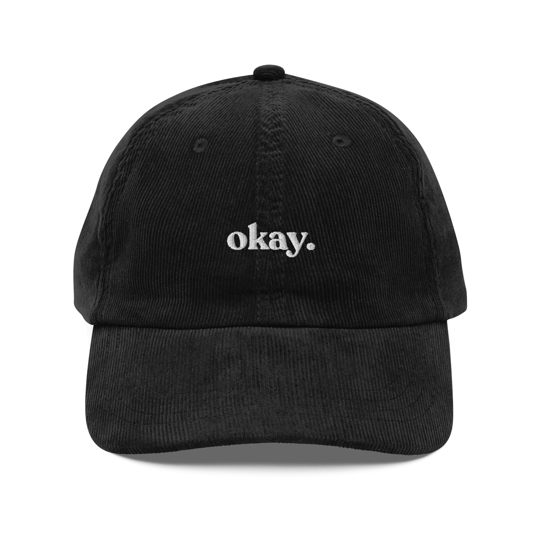 Okay. Embroidered Corduroy Hat - Polychrome Goods