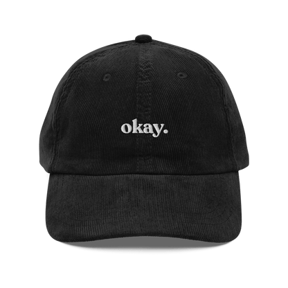 Okay. Embroidered Corduroy Hat - Polychrome Goods