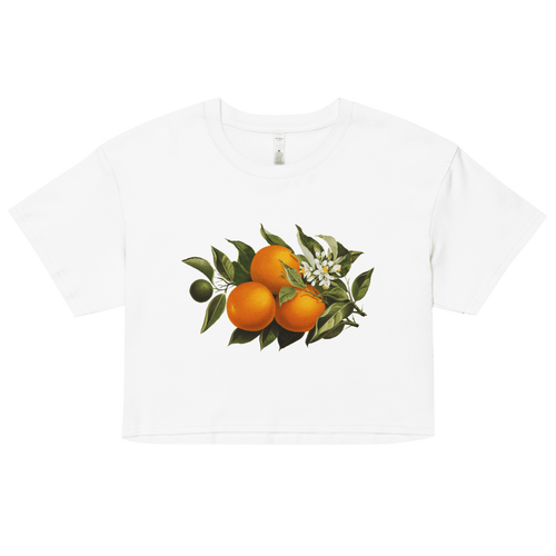 Orange Branch Crop Top
