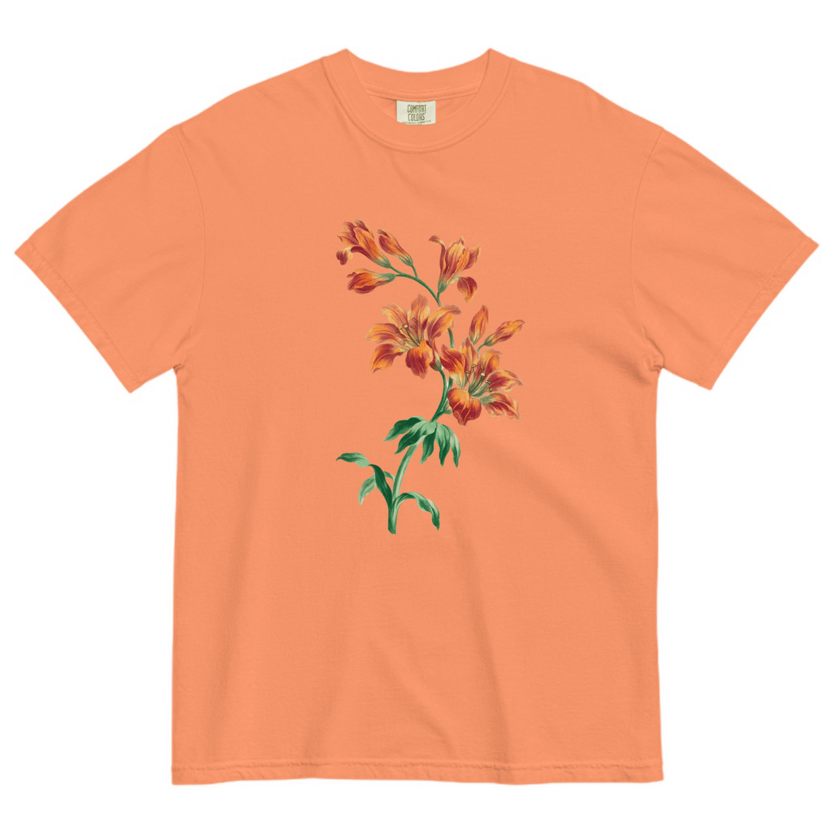 tiger lily t shirt Orange Tiger Lily Flower Shirt Terracotta / L