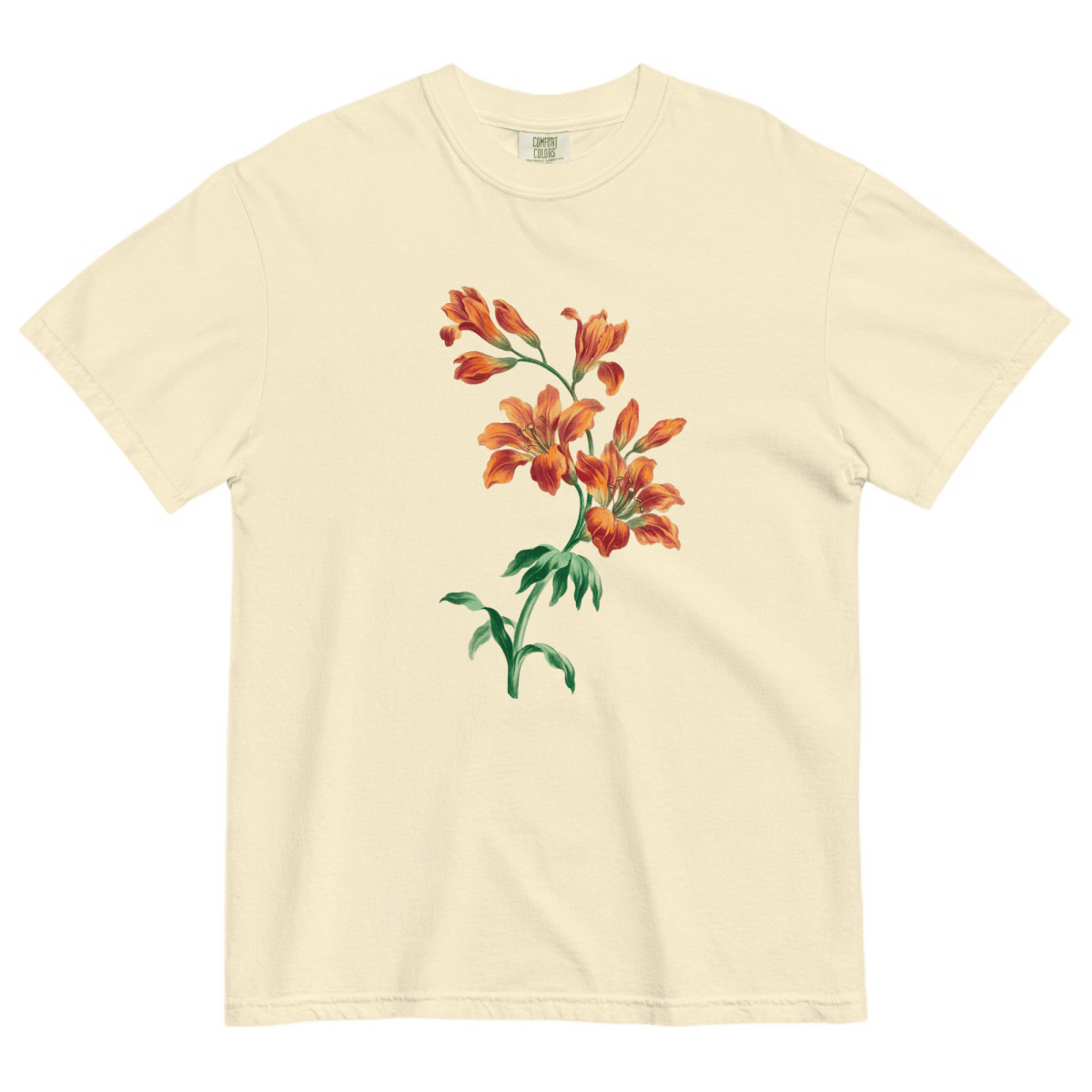 tiger lily garments Orange Tiger Lily Flower Shirt White / L